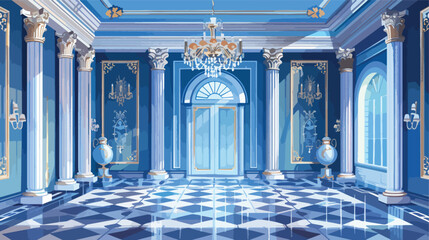 Ballroom or palace reception hall vectorr illustration