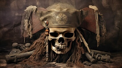 treasure pirate skull and swords