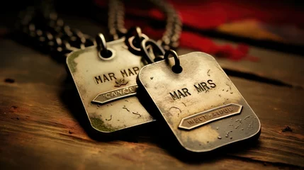 Fotobehang service marines dog tag © PikePicture