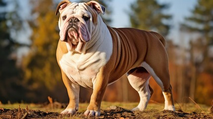 canine bulldog english - obrazy, fototapety, plakaty