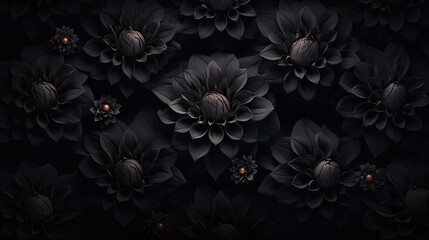 mysterious black flower background - obrazy, fototapety, plakaty