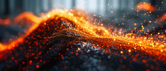 Fiery Glow: Abstract Orange and Gold Light Background, Evoking Warmth and Energy