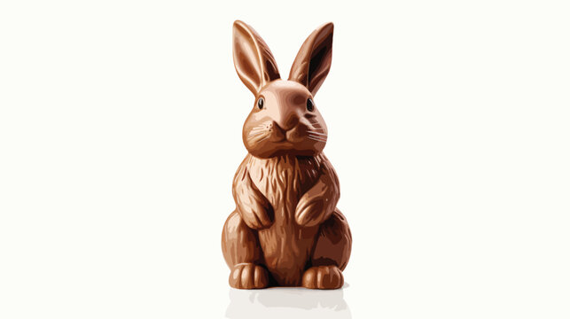 Cute chocolate bunny on a white background