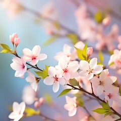 Beautiful cherry blossom sakura in spring, soft focus background - 742794806