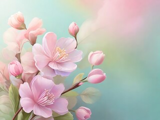 Spring flowers. Cherry blossom. Floral background. Springtime. - 742794838