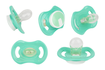 set baby pacifier isolated from lantern