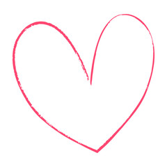 Heart symbol, hand drawn grunge texture love icon for romantic trendy doodle art for decoration element in a glyph pictogram illustration
