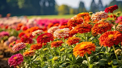 Foto op Plexiglas zinnia september flowers © PikePicture