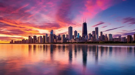 Rolgordijnen city chicago lakefront © PikePicture