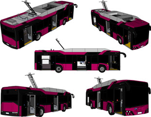 Vector illustration of a design sketch for public transportation, bus transportation in the city © nur