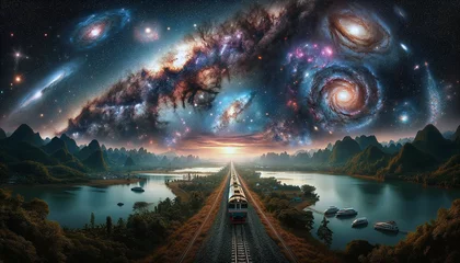 Poster Aurores boréales cosmic train 