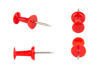 set stationery pin isolated from background	