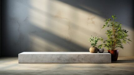 Chic Wood Furniture and Nature-Inspired Designs for Stylish Home Interiors with Empty Flower Pots and Wooden Table Accents, generative AI