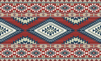 American tribal ethnic native pattern.Traditional Navajo,Aztec,Apache,Southwest and Mexican style fabric pattern.Abstract vector motifs pattern.For fabric,clothing,blanket,carpet,woven,wrap,decoration
