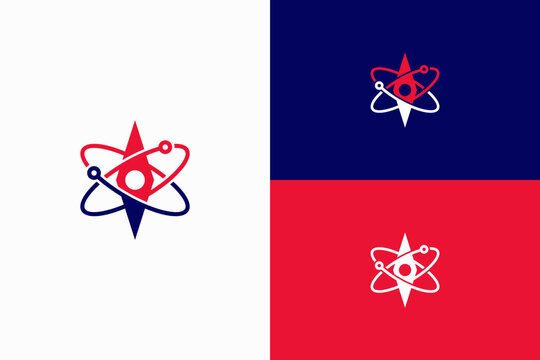 abstract compass atom logo vector