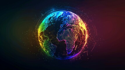 Fototapeta premium planet earth simulating virtual connectivity generative ai