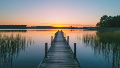 Obraz premium sunrise over the lake