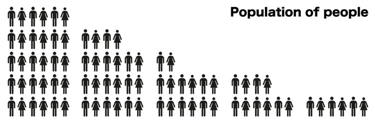 Human infographics. Gender pictogram vectors for presentation or website. Population of the planet. - obrazy, fototapety, plakaty