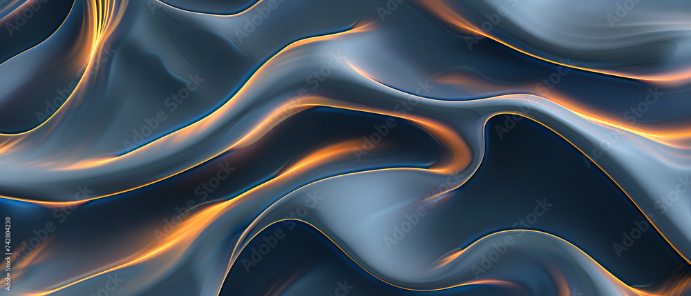 Poster fluid color motion: abstract wave pattern with a vibrant mix of colors and smooth lines