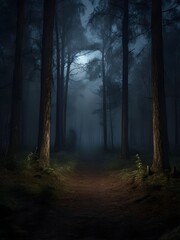 TERRIFYING FOREST AT NIGHT