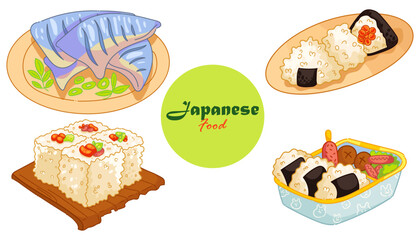 Food Illustration. Japanese food. Vector Illustration