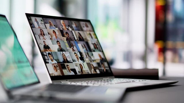 Watching Online Video Conference Meeting