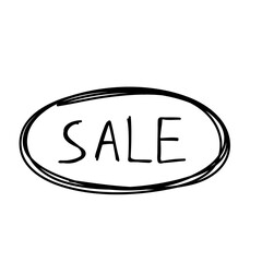 Hand drawn sale label 