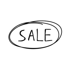 Hand drawn sale label 
