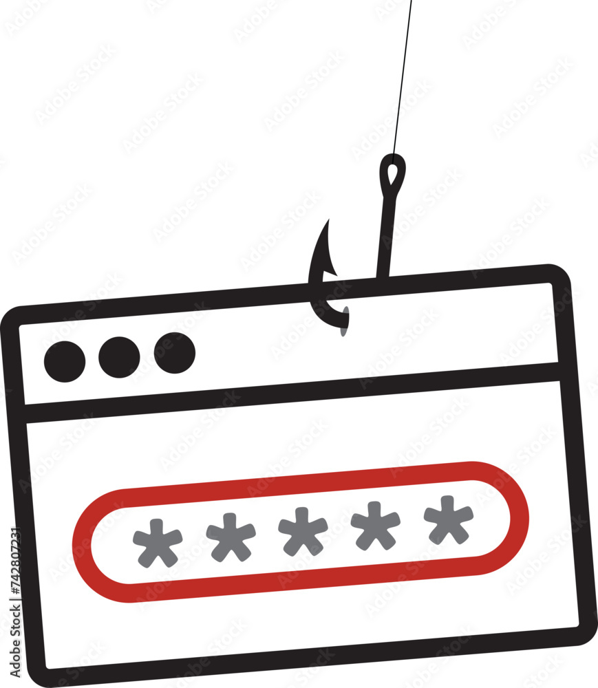 Aufkleber password phishing line icon, security and hack, vector graphics, a linear pattern
