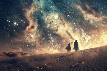 Obraz na płótnie Canvas Space photos taken in the Syrian desert