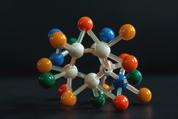 Molecule Atom Model Abstract structure science and medical concept. AI Generated
