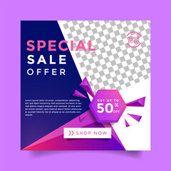 Vector colorful sale social media post design