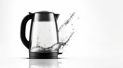 electric kettle on light background