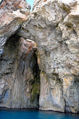 The caves on the Adriatic side of Santa Maria di Leuca seen from the tourist boat



