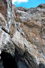 The caves on the Adriatic side of Santa Maria di Leuca seen from the tourist boat



