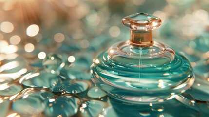 Elite women's perfume. Delicate floral aroma. Trendy concept of natural materials.