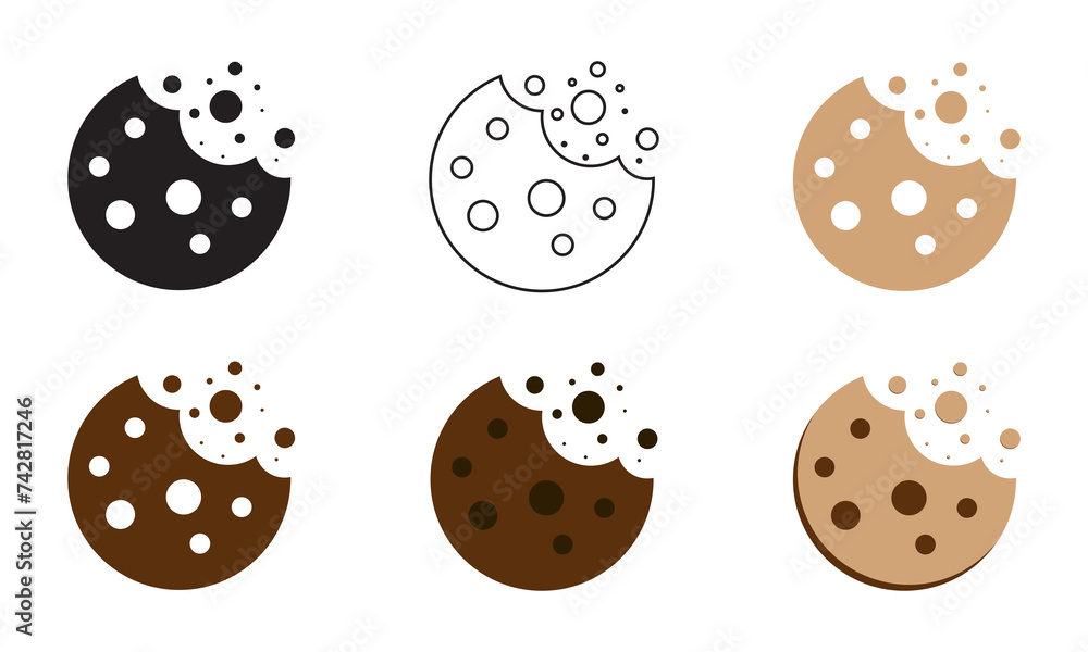 Poster cookies vector icons collection. accept cookies internet elements for website.
