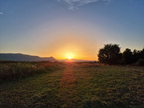 Sunset over the field in Croatia © Rejcel