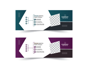 Email signature template vector illustration. Professional Email Signature template modern layout.