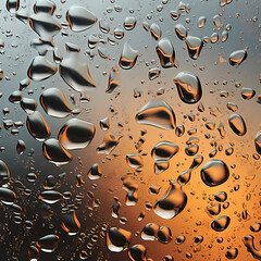 Abstract patterns created by raindrops on glass.