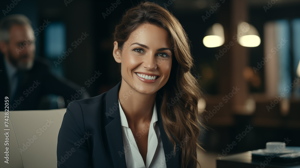 Wall mural business portrait of smiling business woman ai generated