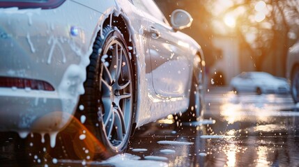 Car Wash with Shampoo close-up