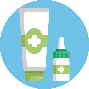 Allergy Relief Ointment Icon: This vector is designed for herbal medicine providers, eco-conscious brands, and wellness apps.