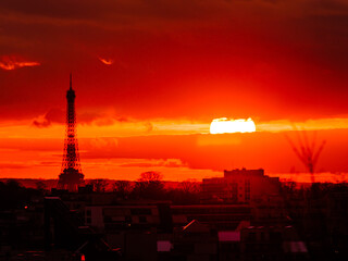coucher de soleil sur Paris