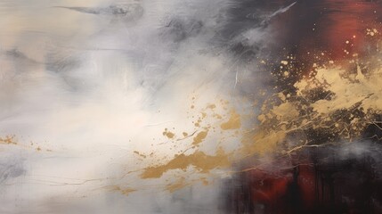 Closeup of abstract rough dark gold burgundy art painting texture, with oil acrylic brushstroke, pallet knife paint on canvas, geometric spatula technique