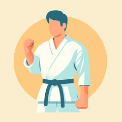 Karate person vector illustration