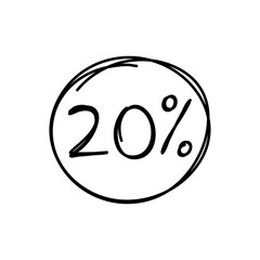 Hand drawn price tag or sale label