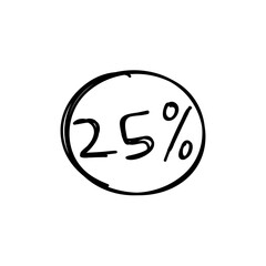 Hand drawn price tag or sale label