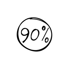 Hand drawn price tag or sale label