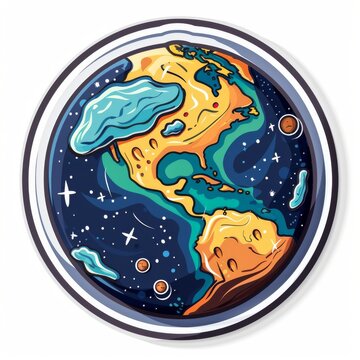 Sticker Planet Earth, layout, globe.